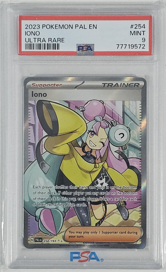 Iono #254 Pokemon Paldea Evolved PSA 9