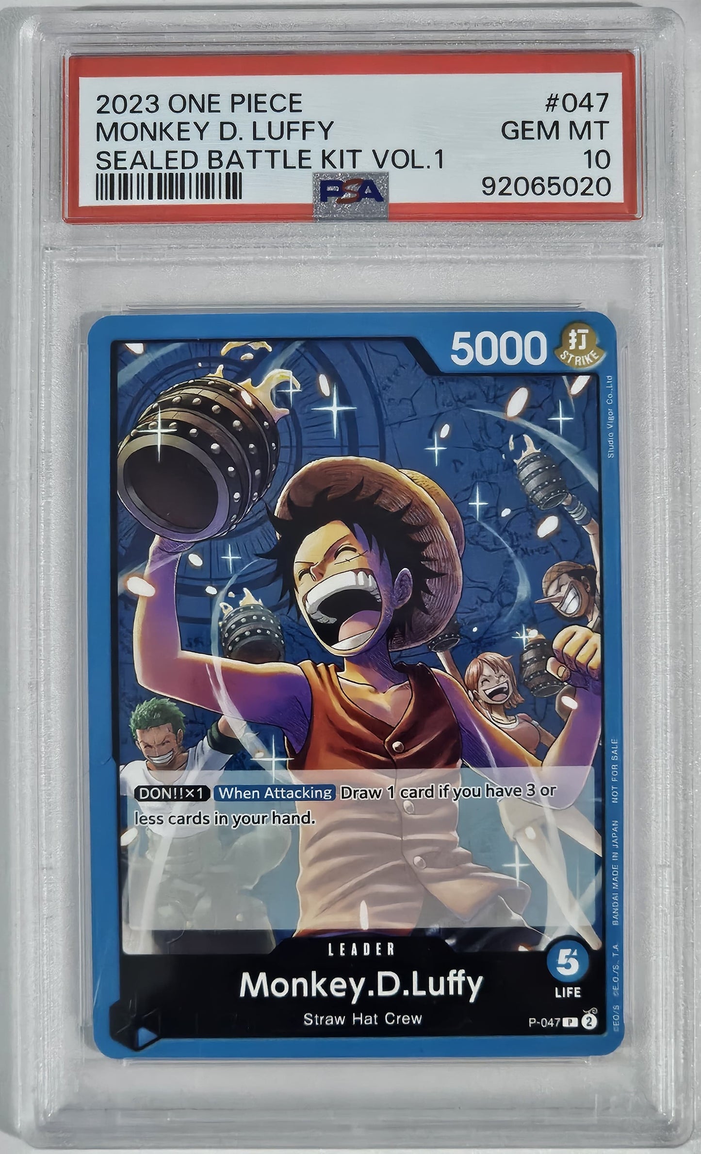 Monkey D. Luffy [Sealed Battle Kit] P-047 One Piece Promo PSA 10