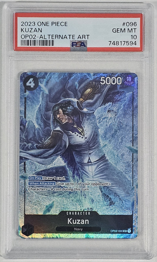 Kuzan [Alternate Art] OP02-096 One Piece Paramount War PSA 10