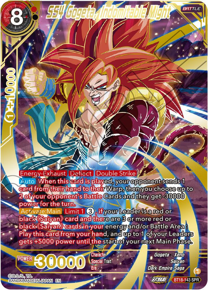 SS4 Gogeta, Indomitable Might (SPR) - Dawn of the Z-Legends (DBS-B18)