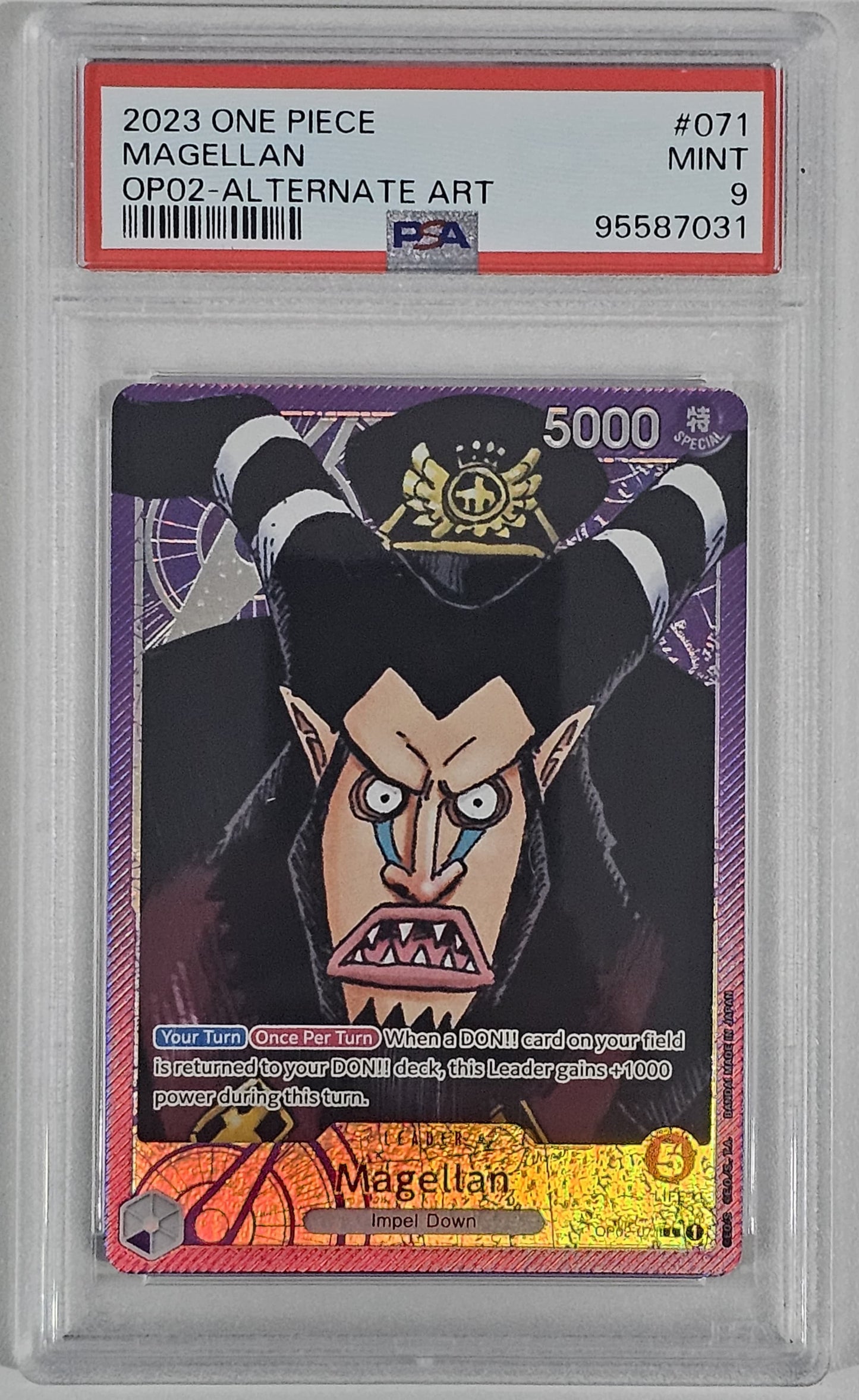 Magellan [Alternate Art] OP02-071 One Piece Paramount War PSA 9