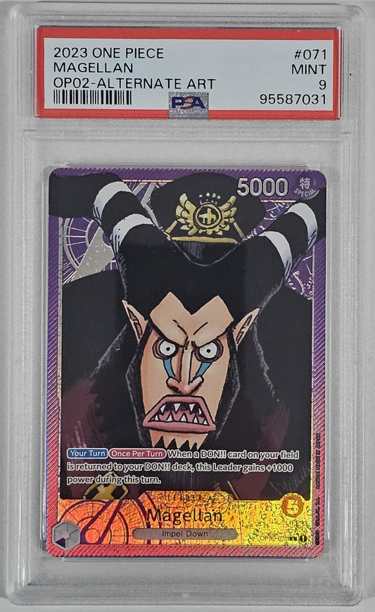 Magellan [Alternate Art] OP02-071 One Piece Paramount War PSA 9