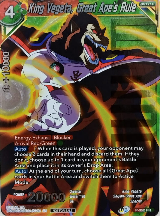 King Vegeta, Great Ape's Rule (Winner Stamped) - Tournament Promotion Cards