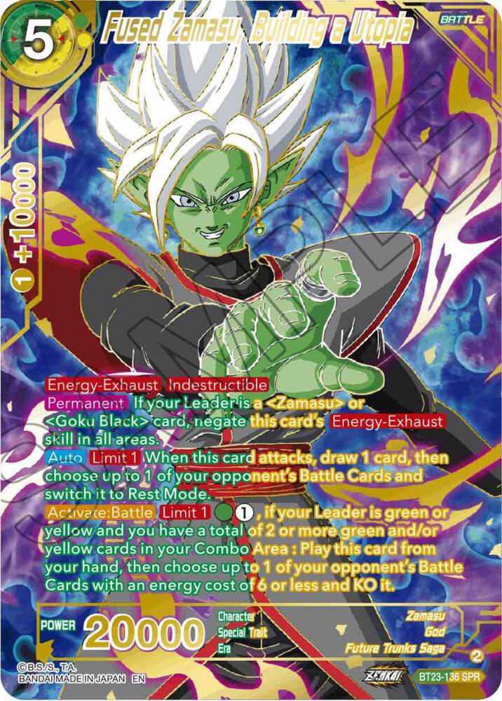 Fused Zamasu, Building a Utopia (SPR) - Perfect Combination (BT23)