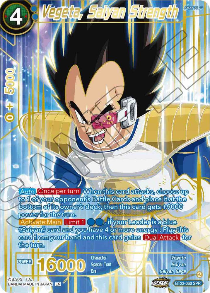 Vegeta, Saiyan Strength (SPR) - Perfect Combination (BT23)