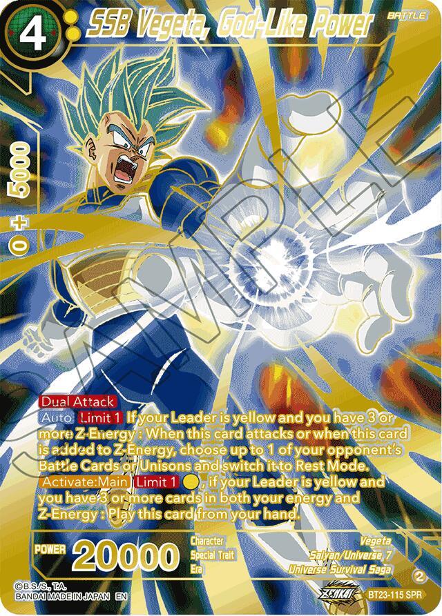 SSB Vegeta, God-Like Power (SPR) - Perfect Combination (BT23)