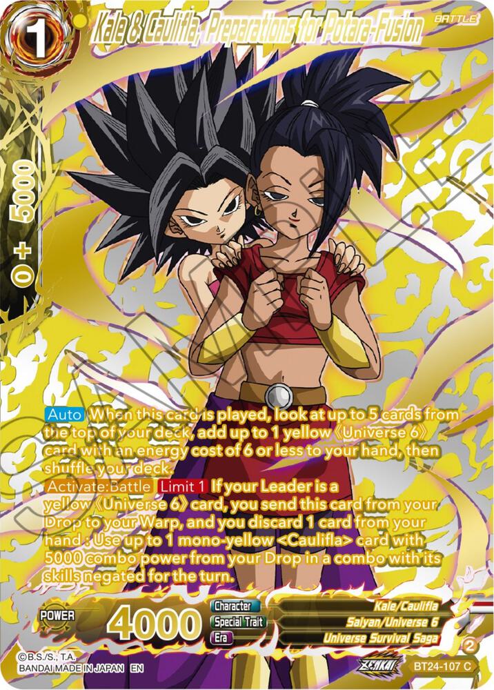 Kale & Caulifla, Preparations for Potara-Fusion (Collector Booster Gold) - Beyond Generations (BT24)