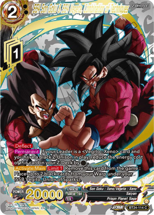 SS4 Son Goku & SS4 Vegeta, Combination of Techniques (Collector Booster Gold) - Beyond Generations (BT24)