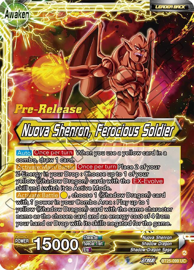 Four-Star Ball // Nuova Shenron, Ferocious Solider - Legend of the Dragon Balls Pre-Release Cards (BT25_PR)