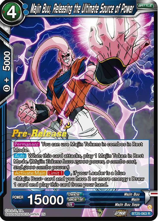 Majin Buu, Releasing the Ultimate Source of Power - Legend of the Dragon Balls Pre-Release Cards (BT25_PR)