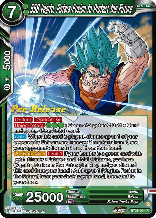 SSB Vegito, Potara-Fusion to Protect the Future - Legend of the Dragon Balls Pre-Release Cards (BT25_PR)