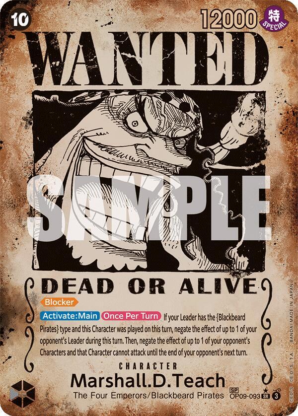 Marshall.D.Teach (093) (Wanted Poster) - Emperors in the New World (OP09)