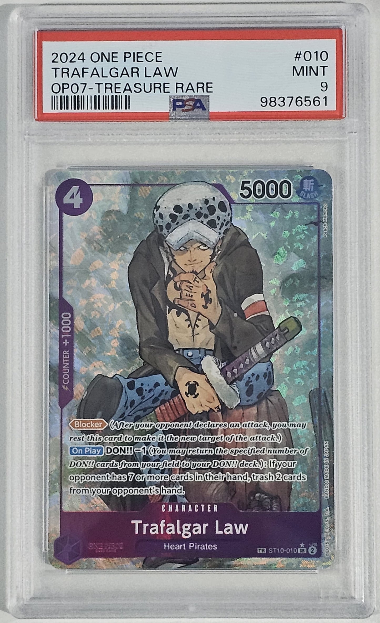 Trafalgar Law [Treasure Rare] ST10-010 One Piece Ultra Deck: The Three Captains PSA 9