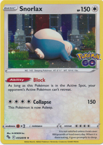 Snorlax - 55/078 (Cosmos Holo) - Miscellaneous Cards & Products (MCAP)