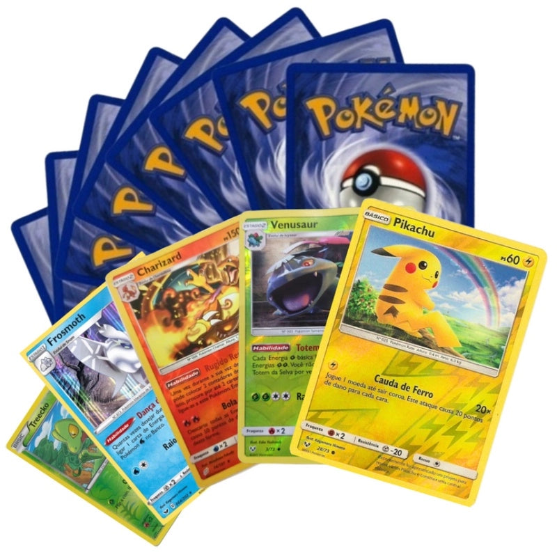 Pokémon TCG: Tarjetas aleatorias - 100 Tarjetas comunes + 7 Tarjetas Foil