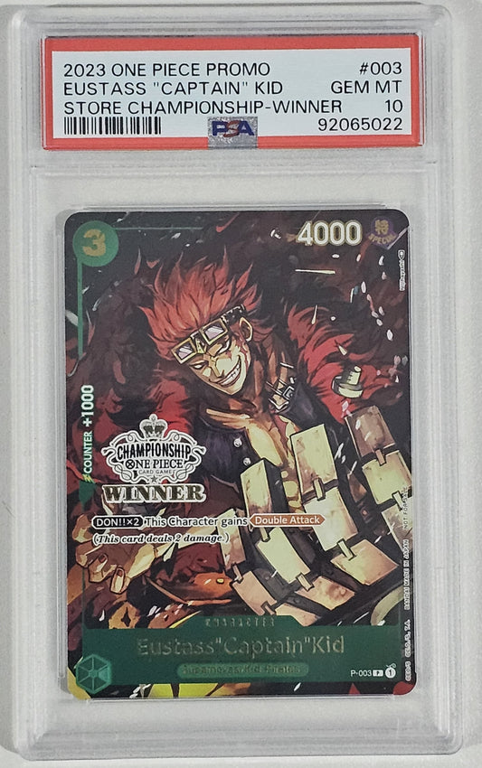 Eustass Captain Kid [Store Championship Winner] P-003 One Piece Promo PSA 10