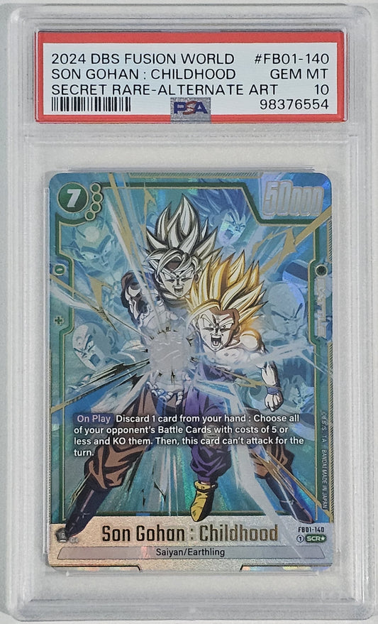 Son Gohan : Childhood #FB01-140 (Secret Rare-Alternate Art) PSA 10