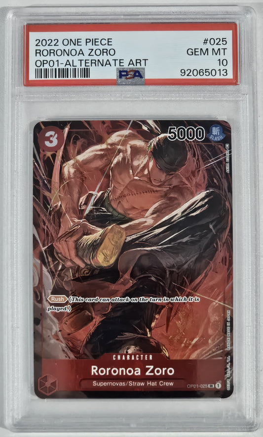 Roronoa Zoro [Parallel] OP01-025 One Piece Romance Dawn PSA 10