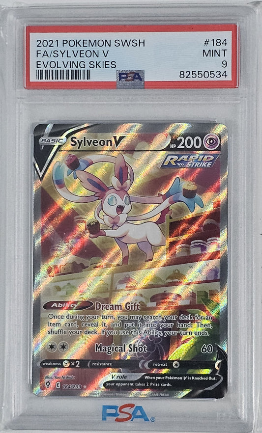 Sylveon V #184 Pokemon Evolving Skies PSA 9