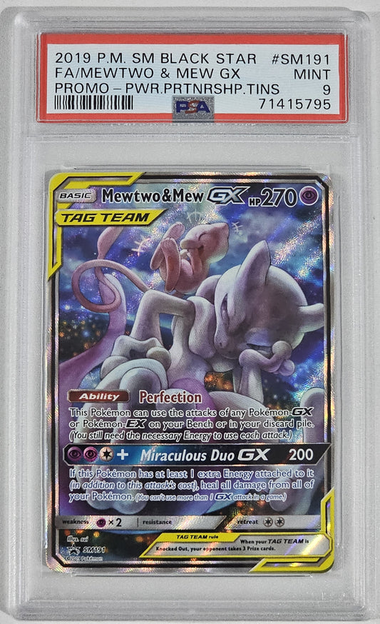 Mewtwo & Mew GX #SM191 Pokemon Promo PSA 9