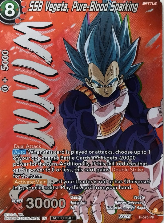 SSB Vegeta, Pure-Blood Sparking (Zenkai Series Tournament Pack Vol.7) (Winner) - Tournament Promotion Cards