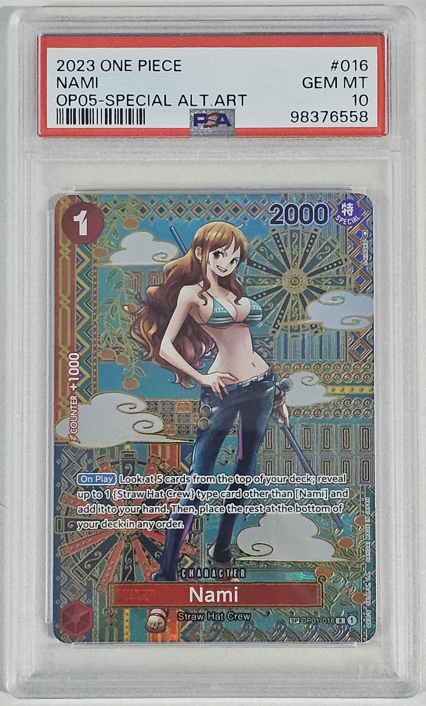 Nami [Special Alternate Art] OP01-016 One Piece Romance Dawn PSA 10